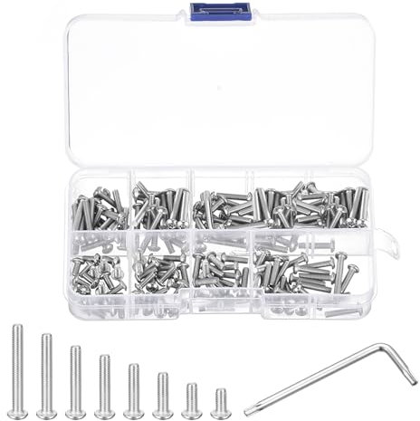 QUARKZMAN M3 Torx Sicherheitsschrauben-Set, (M3x6/8/10/12/14/16/20/25mm) 150 Stück 304 Edelstahl Rundkopf-Tamper-Proof-Schraube, mit 1 Stück T10 Schraubenschlüssel