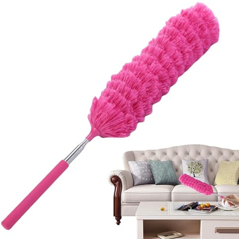 Generic Teleskop-Staubwedel, flexibles Staubreinigungswerkzeug, flexible Spinnennetzbürste, wiederverwendbarer Faser-Staubwedel, ergonomisches Reinigungswerkzeug für Möbel, Auto, Spinnennetz