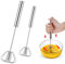NCCHDZSW Halbautomatischer Schneebesen 2 Pcs Einfacher Automatischer Schneebesen Schneebesen Edelstahl Drehbarer Push Mixer Rührer für die Küche Quirl Küchengerät(27cm 34cm)