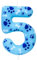 Cxryrzhe 5th Birthday Candle Dog Paw Number 5 Candle Dog Paw Cake Decoration Birthday Party Supplies Blue Dog Paw Print Themed Cake Topper Decorations for Kids Boy Girl Party Decor Supplies