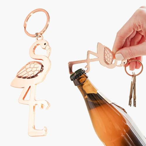 Flamingo Keyring Bottle Opener Rose Gold/Pretty Beer Bottle Opener Gift for Her /