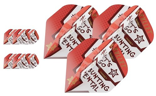Target Darts Stephen Bunting Flights, 9er Pack - NO.2 |Pro Ultra Dart Flights in Rot, Weiß und Schwarz, Dart Flight Multipack, Profi Dart Zubehör Accessories