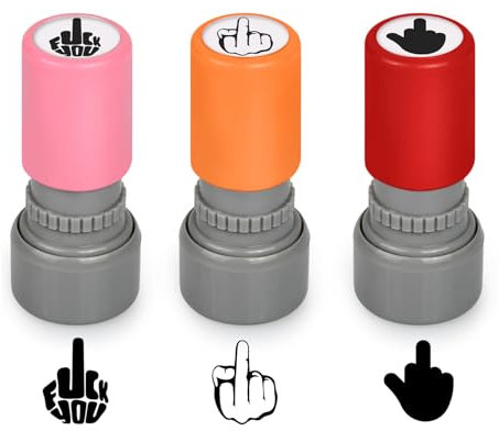 DS. DISTINCTIVE STYLE Funny Stamps Set mit 3 Stilen Finger selbstfärbende Stempel Streich Geschenke für Männer/Frauen