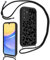 Xylota Funda con Cuerda para Samsung Galaxy A54 5G 6,4'', Silicona Cordon Carcasa, Ajustable Colgar Collar Correa de Cuello Cadena Colgante Protector Bumper Case para Samsung A54 5G,Leopardo