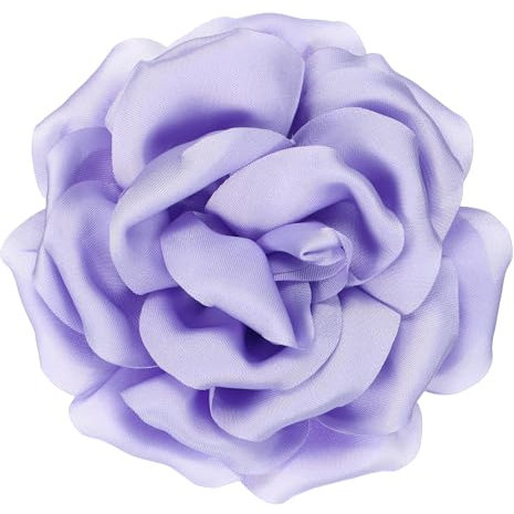 PATIKIL Broche de Seda Satinada con Flor de 4, Gran Broche de Solapa Floral de Peonía para Fiestas de Cumpleaños, Bailes, Banquetes, Decoración de Ropa, Sombreros Y Bolsos, Lila Claro