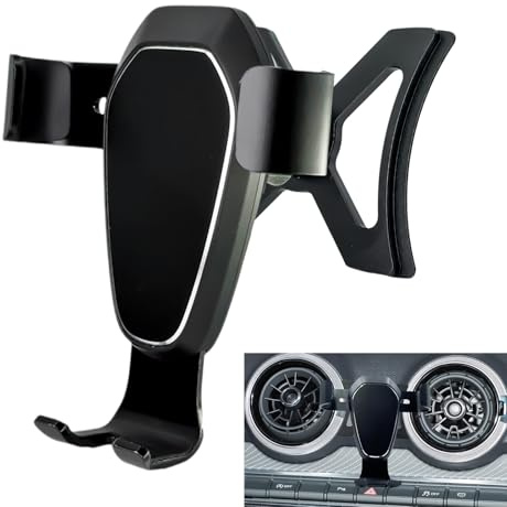 MICMXMO Soporte para teléfono de coche para Audi Q2 SQ2 2017-2024, soporte de teléfono móvil para rejillas de ventilación de coche, accesorios giratorios, soporte manos libres, soporte de coche para