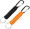 OFFCUP 2pcs Paracord Llaveros con Mosquetón, Clip de Gancho de Anillo de Cordón, Corto Cordón para Cuello Llaves Trenzado para Mochilas Camping Senderismo (Negro+ Naranja)