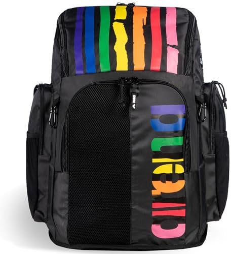 Arena Spiky III Rucksack 45, Schwimmsportler, Sport, Fitnessstudio, große Trainingsausrüstung, Schwimmtasche für Damen und Herren, 45 Liter, Pride