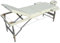 Mucola Massageliege 3 Zonen Massagetisch Aluminium klappbar und höhenverstellbar | Portable Massagebank inkl. Zubehör Kopfstütze, Armlehnen und Tragetasche - Creme