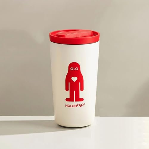 OZWJDY Tazas Thermos - Vaso de café para niñas de 14 onzas, taza Stanley de gran capacidad, acero inoxidable, forro de cerámica, tazas de café para camping, diseño de boca ancha, tazas compactas y