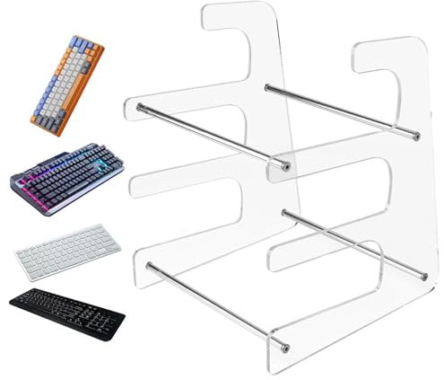 Acrylic Keyboard Organiser - Acrylic Storage Rack - Display Stand Holder | Mechanical Computer Keyboard Stand, Display Stand Holder Tray for Home and Office