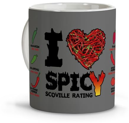 Originelle personalisierbare Tasse, Geschenke für Männer, originelle Milchkaffeetassen, lustige Tassen, Geschenkidee, Geburtstag, personalisierbar, mexikanisches Essen, scharfe Soße, roter Pfeffer