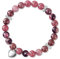 AULEEP Pink Perlenarmband für Damen, Geschenk für Freundin Armbänder Damen Freundinnen Geschenks für Beste Freundin, Inspirierende Heilsteine Energie Herz Charme 8mm Rosa Armband