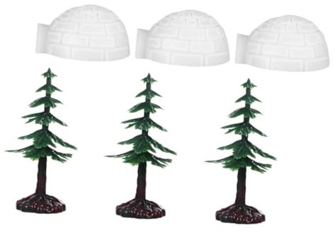ABOOFAN 6 Stück Schneebauungsmodell Iglu Für -iglu Iglu- Für Kunstbaumhandwerk Mini-Weihnachtsbaum-Handwerk Weihnachtsbedarf Iglu-Figuren Plastik