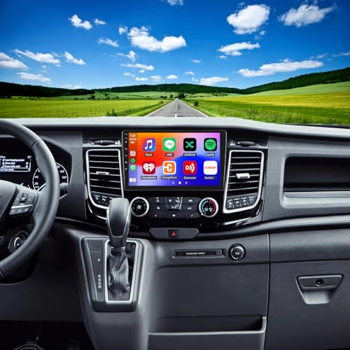 Android 14 Car Stereo Radio for Ford Transit Custom 2018-2023, 10Inch Touch Screen GPS Sat Navi Multimedia Player Wireless Carplay & Android Auto FM/RDS Radio Receiver w/Rearview Camera,2G+32G