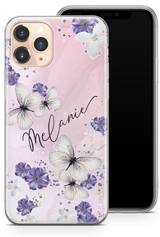 Personalised Phone Case for iPhone 13 Mini Cute Butterfly Floral Design Summer Mood Style Clear Soft Gel Cover - Cute Buterflies