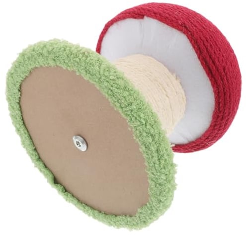 Milisten Katzenkratzbaum Pilzförmig aus Langlebigem Sisal mit Rotem Design für Kleine Katzen und Kätzchen Multifunktionales Katzenspielzeug und Kratzsäule für Wohnräume