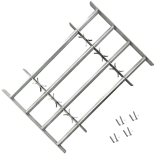 Générique Grille réglable de sécurité de fenêtres et 4 Barres 1000-1500mm, Quincaillerie, Matériaux de Construction, Fenêtres, Argent, (Poids 9.6KG)