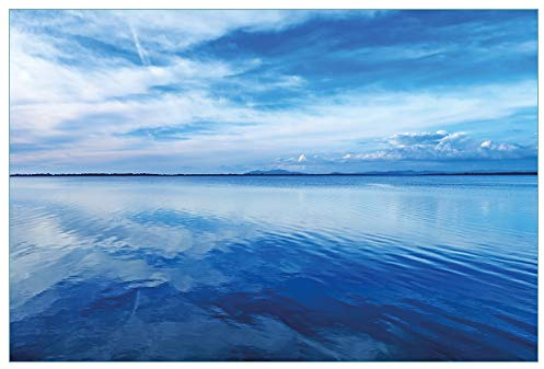 Wallario Küchenrückwand selbstklebend 90 x 60 cm, Motiv: Blaue Meeresbucht in Italien mit Spiegelung im Wasser | Spritzschutz abwischbar & pflegeleicht