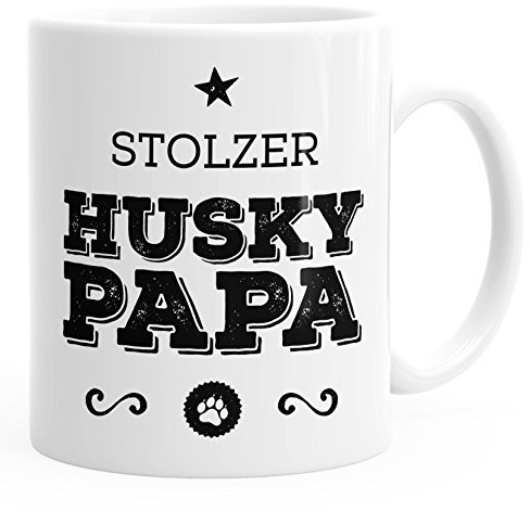 MoonWorks Kaffee-Tasse Stolzer Husky Papa Husky Besitzer Hundebesitzer weiß Unisize