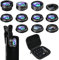 Handy-Kamera-Objektiv-Set, 11-in-1 Handy-Objektiv-Set für iPhone und Android, 0,63 x Weitwinkel, 15 x Makro, 198 ° Fischauge, Teleobjektiv, CPL, Fluss, Radial, Sterne, Softfilter, Kaleidoskop-Objektiv