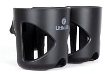 LittleLife Double Buggy And Pushchair Universal Cup Holder Adjustable Bottle Organiser for Stroller, Drink and Coffee Cup Holder, Double