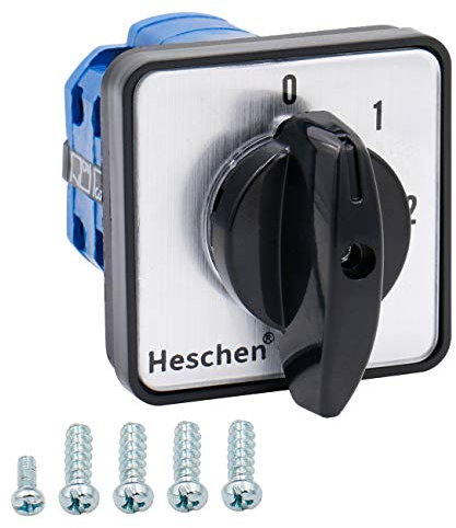 Heschen Interruptor de cambio universal del selector de leva giratoria, SZW26-20/0-4.2, 660V 20A, 5 posiciones, 2 fases, 8 terminales, CE