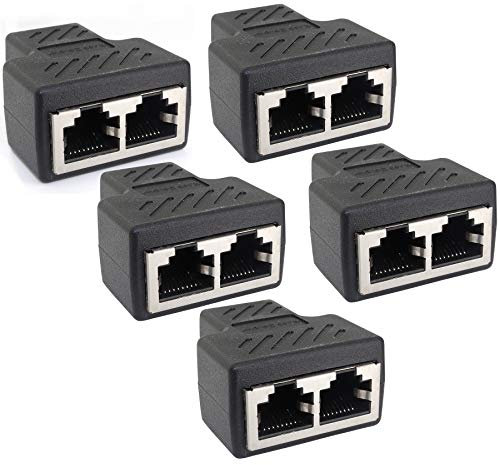 1aTTack.de Cat.6A Netzwerkkabel Kabelverbinder Kabel Splitter Adapter RJ45 kompatibel mit Cat5 Cat6 Cat7 Cat8 5 Stück