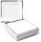 MATANA 20 Platos de Postre Cuadrados de Plástico Blanco Premium con Borde Plateado, 16,5cm - Elegantes, Resistentes y Reutilizables - Bodas, Cumpleaños, Navidad, Barbacoas, Fiestas