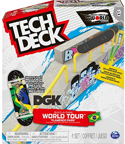 Tech Deck 6055721, Build-A-Park World Tour, Ramp Set with Signature Fingerboard (Styles Vary) for Ages 6 and TED ACS BldaPkRp WrdTr Mexico M03 GML, Sortiert