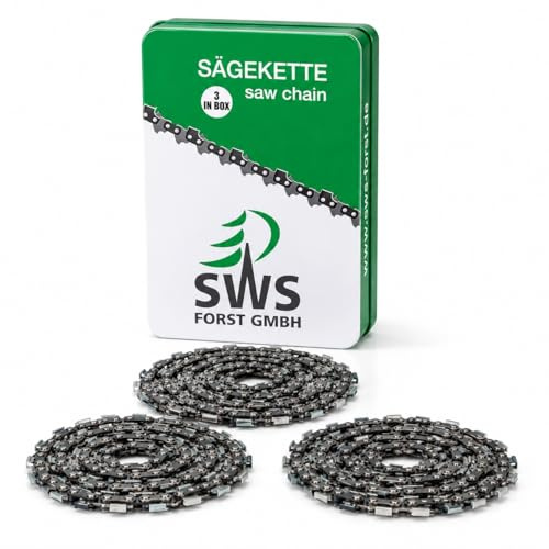 SWS Forst GmbH Sägekette 3/8 1,1 mm, 40 cm (3 Stück) - 55 Treibglieder - Kettensägekette - Ersatzkette