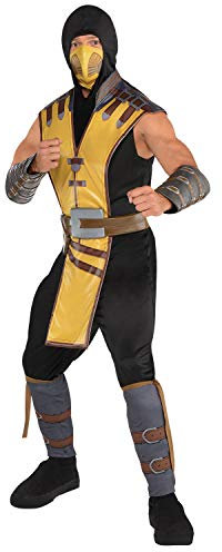 amscan 9909038 - Men's Official Mortal Kombat Scorpion Adults Fancy Dress Costume Size: X-Large