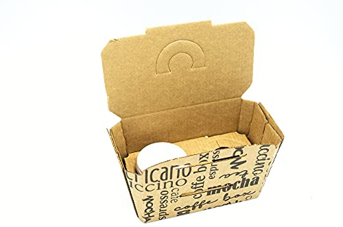 NATURA DENTRO - ECOPACKAGING Porta Bicchieri Asporto Ecoffee2go 2 Posti, 50pz, Porta Caffe Asporto, Compostabili, Ecologici, Bar, Ristorante, Take Away