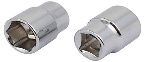 New Lon0167 3/8-inch Square Drive 9/16-inch Hex 6 Point Shallow Impact Socket Silver Tone 2pcs(3/8-Zoll-Square-Laufwerk 9/16-Zoll-Hex 6-Punkt-Shallow-Impact-Sockel Silver Tone 2St
