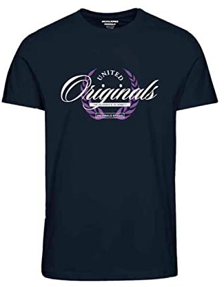 JACK & JONES Herren Rundhals T-Shirt JORBOOSTER 2 - Regular Fit S M L XL XXL, Größe:M, Farbe:Navy Blazer 12232997