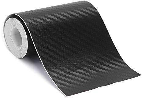 AMZLORD 3D Carbon Fiber Vinyl Folienaufkleber Roll Wrap (7 x 300 cm) Schwarz Carbonfolie Autofolie Dekorstreifen Universal Selbstklebend Reflektierender Warnaufkleber Auto Vinyl Wickelband