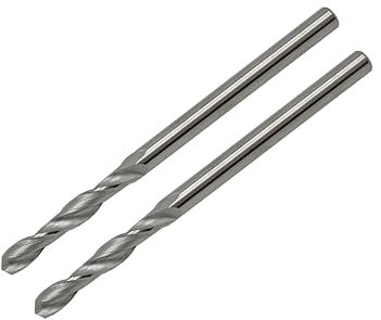 1/8 Solid Carbide Jobber Drill Bits with Straight Shank and 118° Point Angle, Made from Tungsten Carbide Material,2-Pieces