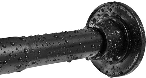 Asta telescopica, in acciaio inox, nessuna foratura e ruggine, nera, regolabile, 74-262 cm, asta per tenda da doccia, allungabile per finestre o porte, armadio