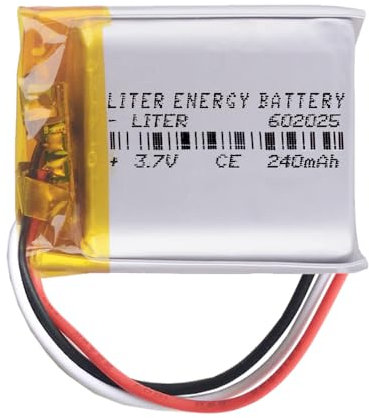 Akku 3 Batteriekabel 602025 LiPo 3.7V 240mAh 0.888Wh 1S 5C Liter Energy Battery Wiederaufladbar mit PCM Thermistor NTC für Elektronik - Nicht geeignet für Funksteuerung 27x20x6mm (3P|240mAh|602025)