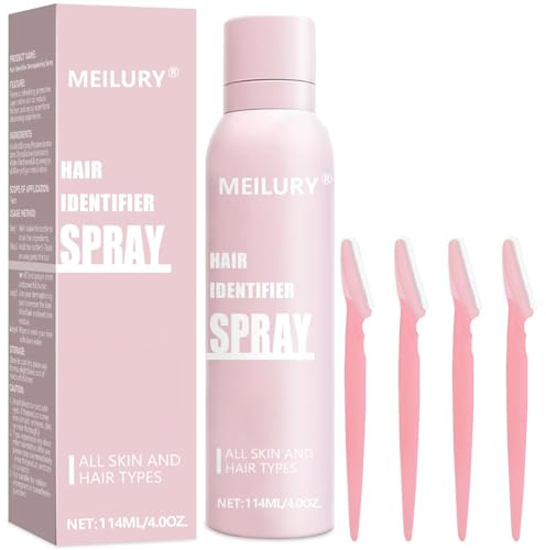 Meilury Hair Identifier Spray for Face Shaving,Moisturizing and Skin Care Dermaplaner Spray, Glow Reveal Face Spray for Face Dermaplaning, Peach Fuzz Remover for Women Face (1pc)