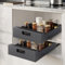 Marctani Bandeja Extraible Armario Cocina ANTIOXIDANTE - Cajones Extraibles para Cocina, Mueble Despensero o Estanteria AHORRA ESPACIO - Cajon Deslizante Telescópicos (2 X 25cm Ancho Negro)