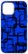 Hülle für iPhone 14 Pro Max Retro MCM Quadratisches Motiv Vintage Muster 2 Blau