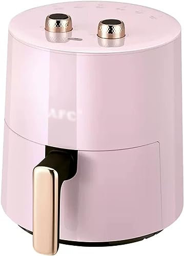 Household Air Fryer Oil-free Air Fryer 3.7L Non-visual Fryer Light Fat Air Fryer Double Knob Operation [Energy Class A+++],Pink,3.7L