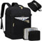 LOVEVOOK 30-40L Handgepäck Rucksack, Reiserucksack Flugzeug, Laptop Daypack für 17 Zoll Herren Damen, Flug Genehmigt Kofferrucksack für Reise Arbeit Business, Schwarz