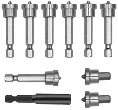 Xiciki 10 PCS Drywall Screw Depth Setter, Drywall Positioning Bit, Plasterboard Hex Shank Positioning Bit Batch Head