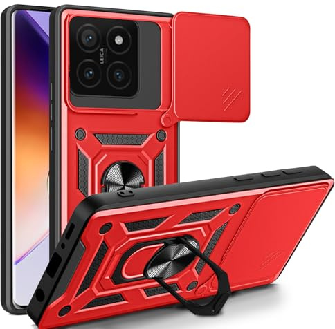 betterfon Handyhülle für Xiaomi 14T Pro | Stoßfest & Kratzfest | Mit Kameraschutz, Anti-Fingerabdruck & robustem Panzerschutz-Design | Rot