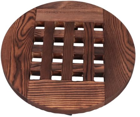 Supvox Runder Beweglicher Blumentopfständer - Pflanztablett Aus Holz Mit Rädern Für Pflanzen Im Innen- Und Außenbereich