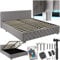 tectake® Chesterfield Schlafzimmer Bett mit Bettkasten, Polsterbett, Bett mit Stauraum, Doppelbett, Jugendbett, King Size Bed, Schlafbett, Gaming Bett mit LED, dunkelgrau, 180 x 200 cm