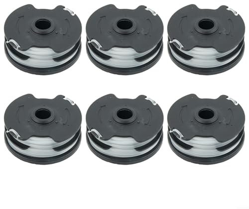Yhenlovtt Lot de 6 bobines de fil pour débroussailleuse sans fil Parkside PRTA 20-Li A1, B2, C3 - Bobine de rechange à alimentation automatique, 1,6 mm, nylon copolymère résine synthétique