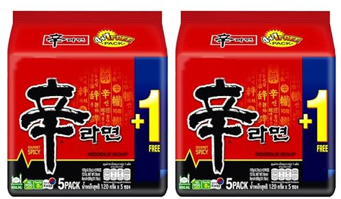 Shin Ramyun Instant Noodles 120g (Pack of 10) – Authentic Korean Hot & Spicy Ramen | Premium Wheat Noodles with Rich Signature Broth | Ready in Minutes